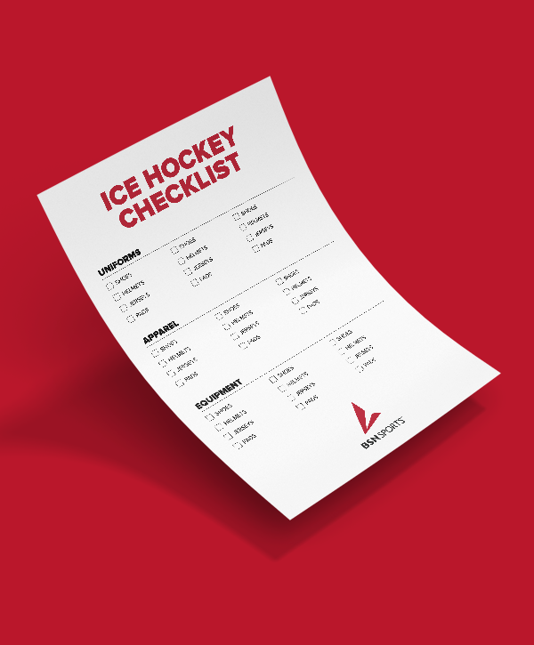 Ice Hockey uniforms, apparel, and equipment checklist